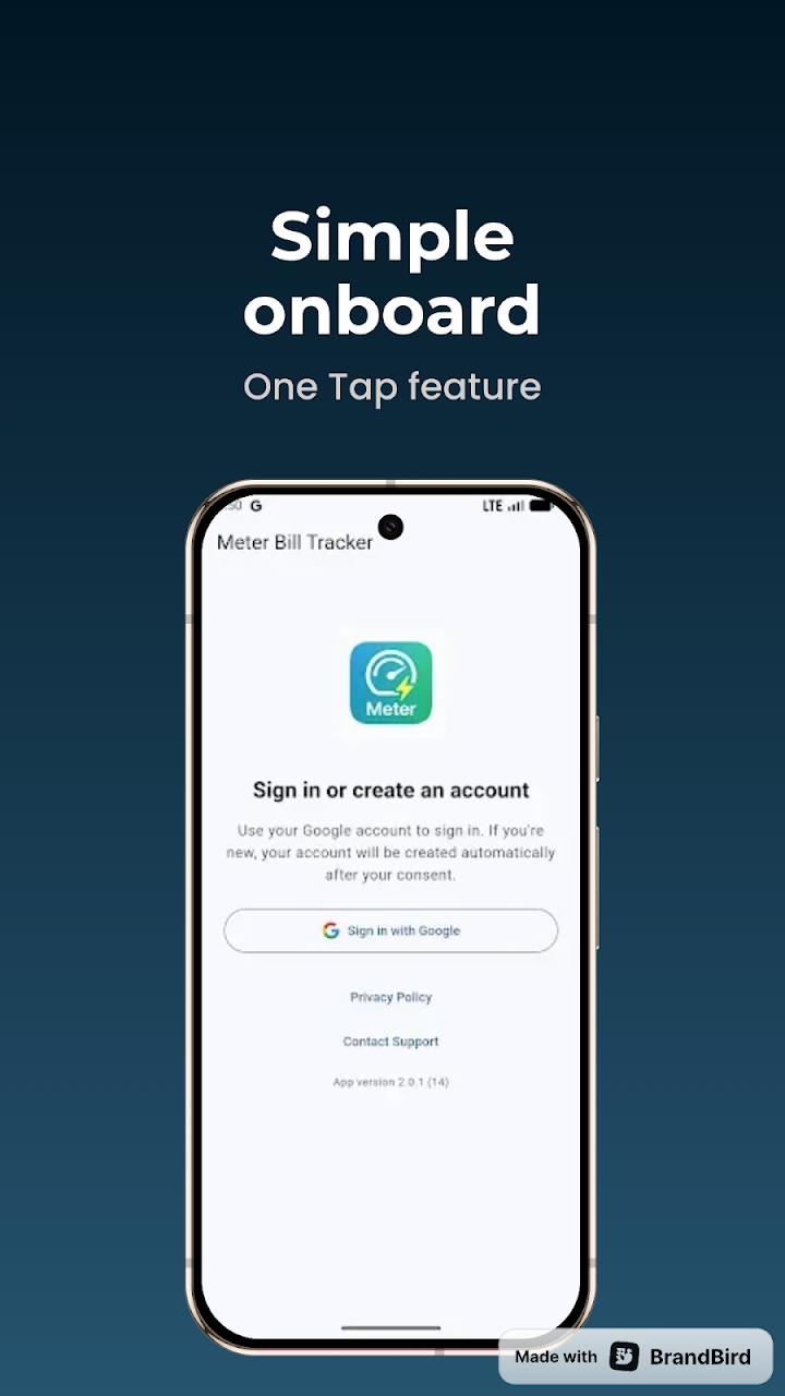 Simple onboarding with one-tap Google sign in